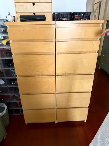 IKEA BEKANT-style modular wooden drawer unit - light wood, good condition