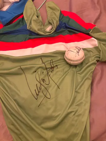 Autographed Cricket Jersey and Signed Ball - Sports Memorabilia Set