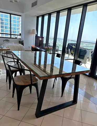 Marina Home Railway Wood Dining Table And Chairs