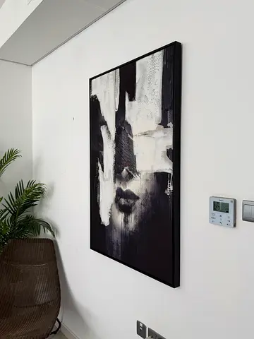 Black  White Abstract Framed Wall Art (Large)