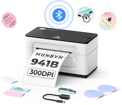 MUNBYN Bluetooth Label Printer, Label Printer 4x6, Thermal Printer 300DPI for Small Business