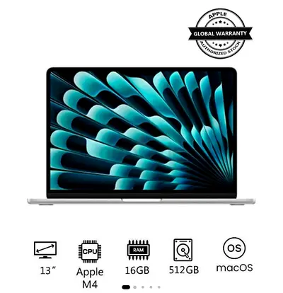 MacBook Air 13 Inch Display,  M4 Chip 10-Core CPU 10-Core GPU | 16GB RAM | 512GB SSD | macOS | Engli