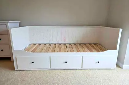 IKEA Hamnes Day bed with 3 storage drawers underneath and with 2 IKEA mattresses