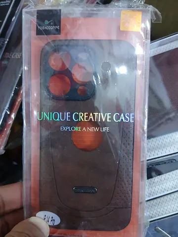 Unique Creative Leather-style iPhone Case (Brown/black) - New in Pack