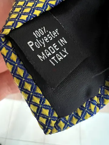 Yellow and Blue Woven Polyester Tie - Made in Italy