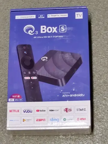 Q Box S 4K Android TV Set-Top Box with Remote (New, Sealed)
