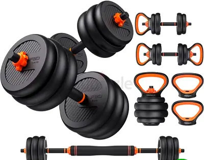 Adjustable Dumbbell Set with Connector Bar and Handles — 4×2.5kg, 4×1.25Kg