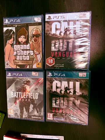 Collection of PS4 and PS5 Games - GTA Trilogy, Call of Duty Vanguard, and Battlefield 2042