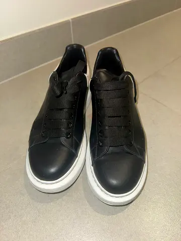 Black leather sneakers with white sole - size available Alexander McQueen
