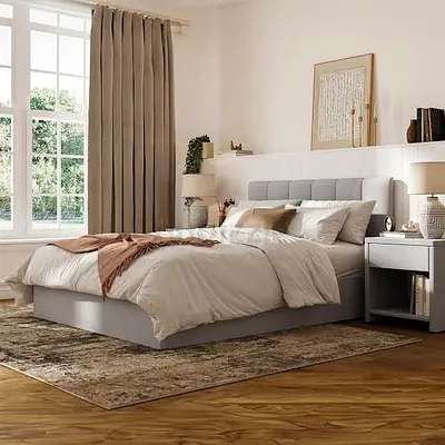 Premium Velvet Bed For Sale Modern Soft Finish - King Size - Fully Custom Made - UAE Sharjah Made