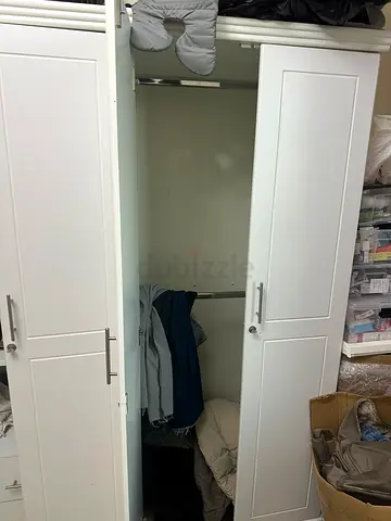 White 6-door wardrobe / armoire in good condition 240W / 200H
