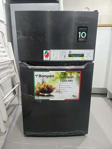 Bompani Double Door Mini Refrigerator in Black Finish