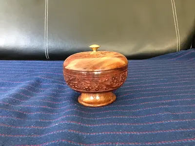 Engraved Wooden Incense Burner