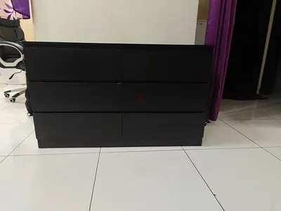 IKEA MALM 6 Drawer Dresser in Black-Brown