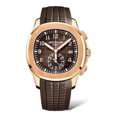 Patek Philippe Aquanaut Chronograph Rose Gold Dark Brown Composite Strap