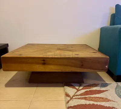 Solid Wood Square Coffee Table - Low Modern Design