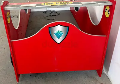 Wooden Red Kids Car Racing child bed