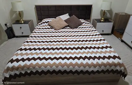 Large 210x220cm Handmade Crochet Bedspread / Blanket