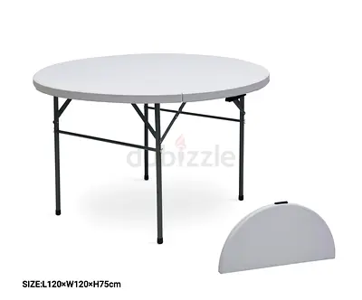 Round Folding Plastic Table 120cm — Lightweight Portable