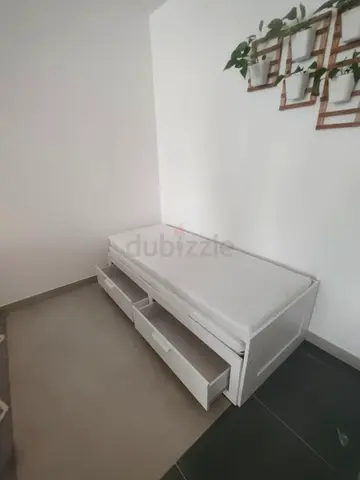 Ikea brimness Day bed frame with 2 big storage drawers underneath and with 2 Ikea mattresses