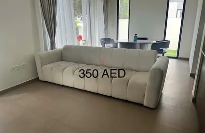 Beige 4 seater modern sofa - 260cm