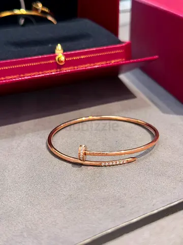 Cartiar Rose gold nail bangle with pavé diamonds - like new