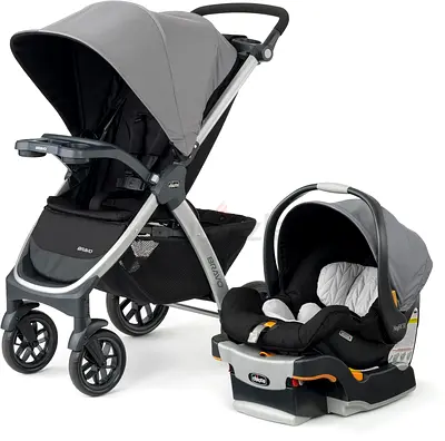 Chicco Bravo Trio Travel System with Infant Car Seat - Grey