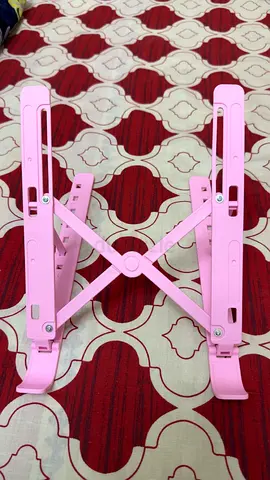 Adjustable Pink Tablet Stand - Foldable, Lightweight