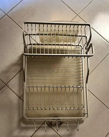 Metal Wall-Mounted Dish Drying Rack with Cutlery Holder