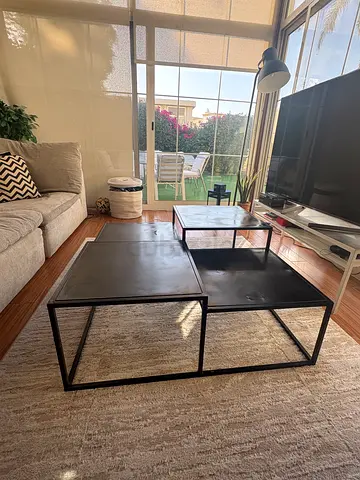Industrial Black Metal Frame Coffee Table from from West Elm