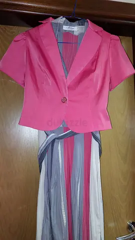 Pink-Grey Dress-jacket suit for events