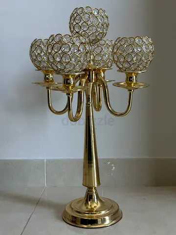 Brass Crystal Orb Table Lamp - Vintage Style