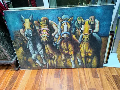 Oil Painting of Horse Race (Canvas) 94*64cm