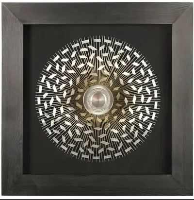 Beautiful geometric pattern wall decor, box framed