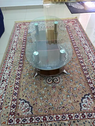 Modern Glass Coffee Table with Wood Tier