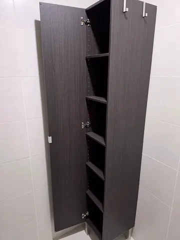 2x IKEA LILLÅNGEN Tall Bathroom Cabinet – Black-Brown