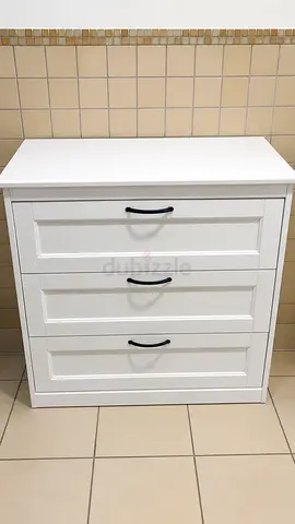 IKEA White 3-Drawer Chest / Dresser - Good Condition