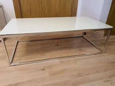 Modern White Glass Coffee Table
