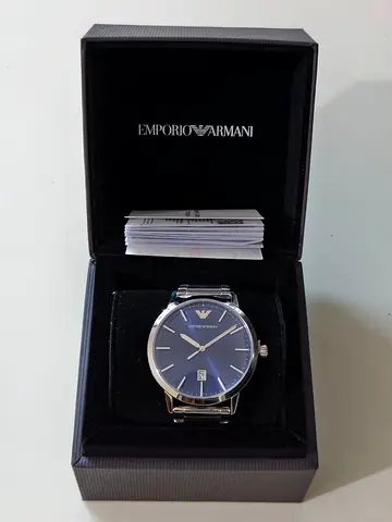 Emporio Armani mens stainless steel wristwatch with box