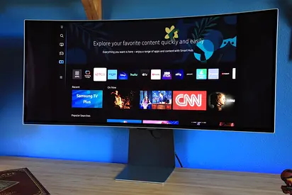 Samsung 34 Odyssey OLED G8 G85SB Smart Curved Gaming Monitor. 
This monitor is a high-performance d