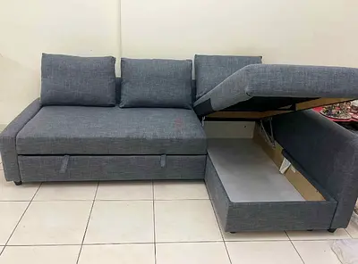 IKEA L shap Sofa store cum bed you can fix the storage