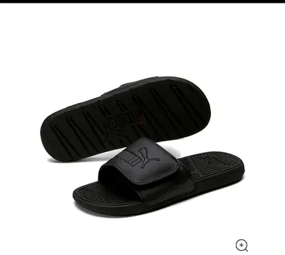 Black Puma Slide Sandals - Comfortable Casual Slides (Mens)