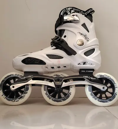 White Adult Inline Speed Skates