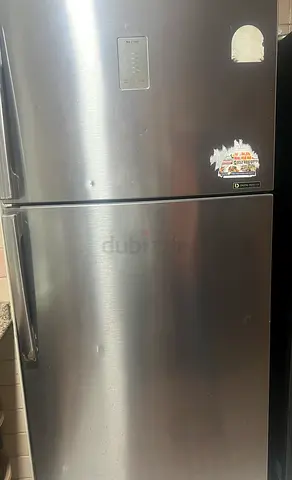 Samsung Used Double-Door Refrigerator, Top Freezer, Stainless Steel Finish