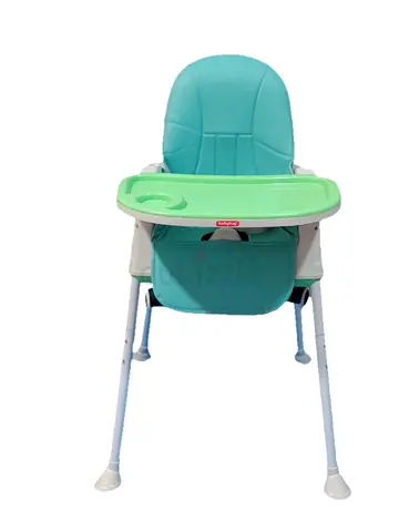 Mint green baby high chair with removable tray - good condition