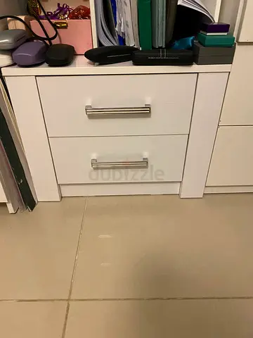 2 x White bedside units