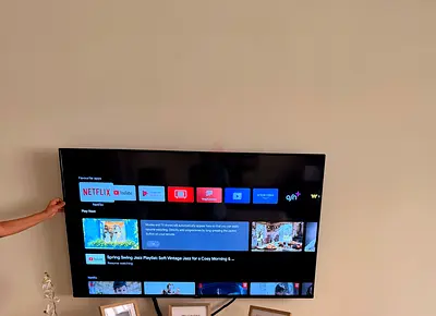 TCL 65 inch Smart LED TV - Wall Mounted, Good Condition