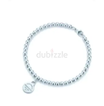 Tiffany silver bead tiffany round tag bracelet