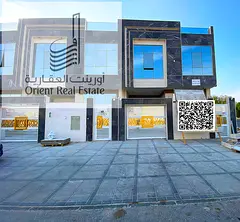 Villa for sale in Ajman, Al Helio 2 area. The villa consists of 4 master bedrooms, a majlis, 2 livi