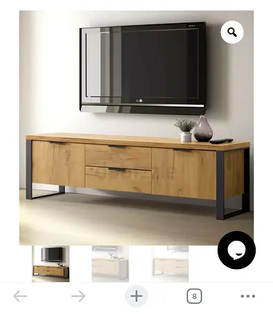 TV cabinet in walnut Oak finish.